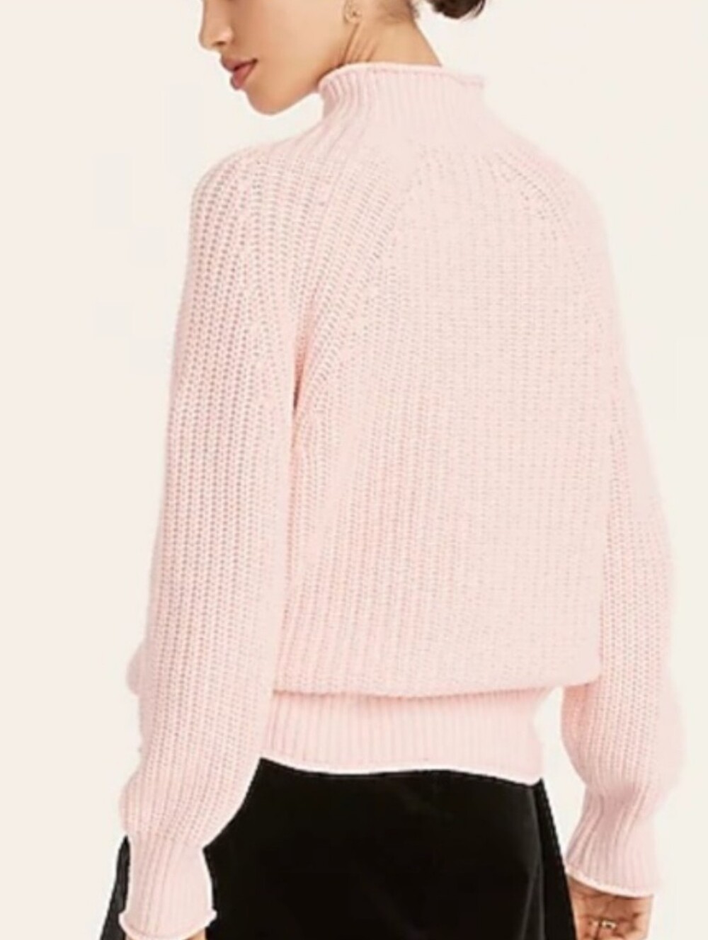 J. Crew Relaxed Rollneck Sweater Knit Fisherman Pink 100% Cotton Classic Size L - Picture 2 of 15